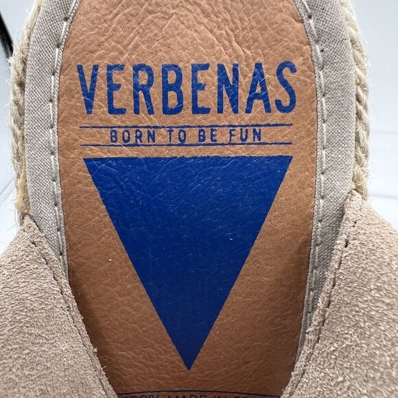Verbenas Women 9 Tan Suede Piedra Wedge Espadrille Sandals Cap Toe Made In Spain - Picture 10 of 14